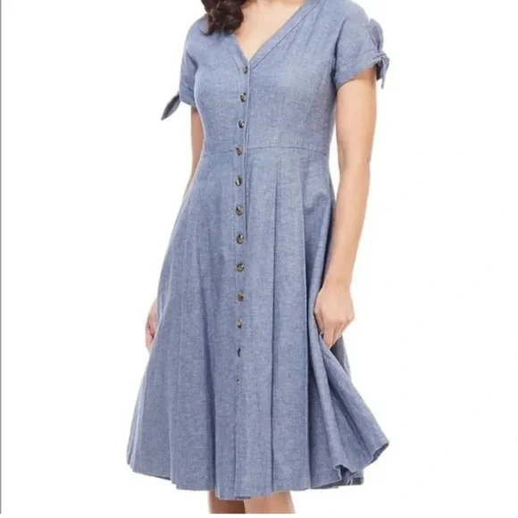 Gal Meets Glam Lenna Dress Blue Size 6 - Picture 8 of 8